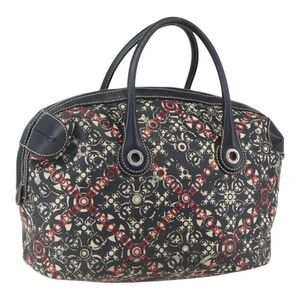 Chanel Optic Coco Bowler Printed Coated Canvas With Caviar Black Pvc Handbag